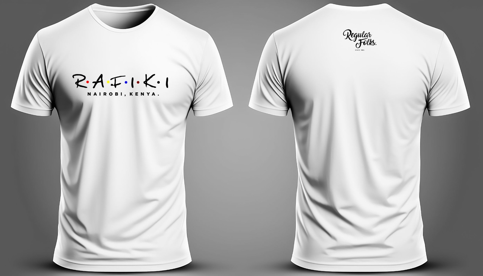 Regular Folks Nairobi Rafiki Trendy White T-shirts - Image 2